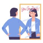 young-woman-standing-front-mirror-motivate-confident-you-can-it-vector-illustration_10045-633