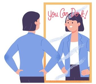 young-woman-standing-front-mirror-motivate-confident-you-can-it-vector-illustration_10045-633